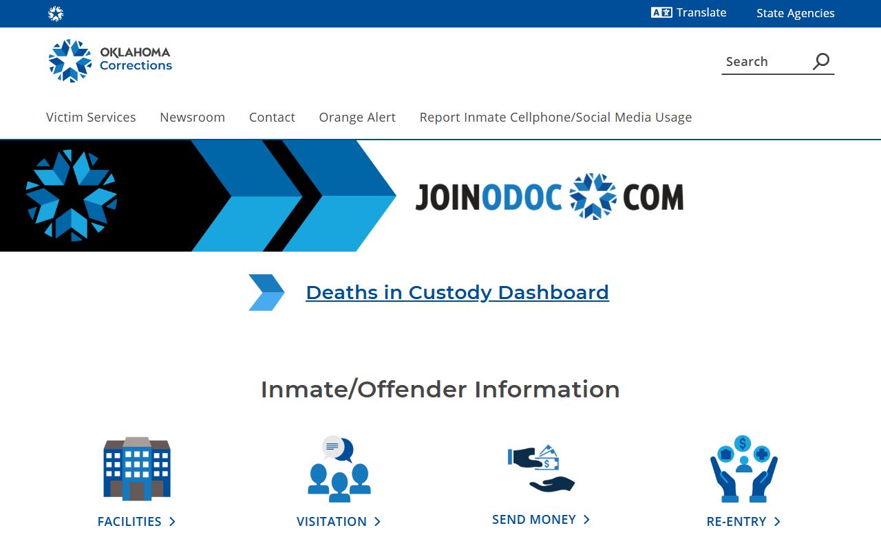 Oklahoma Department of Corrections site for Garfield County criminal court records and custody status