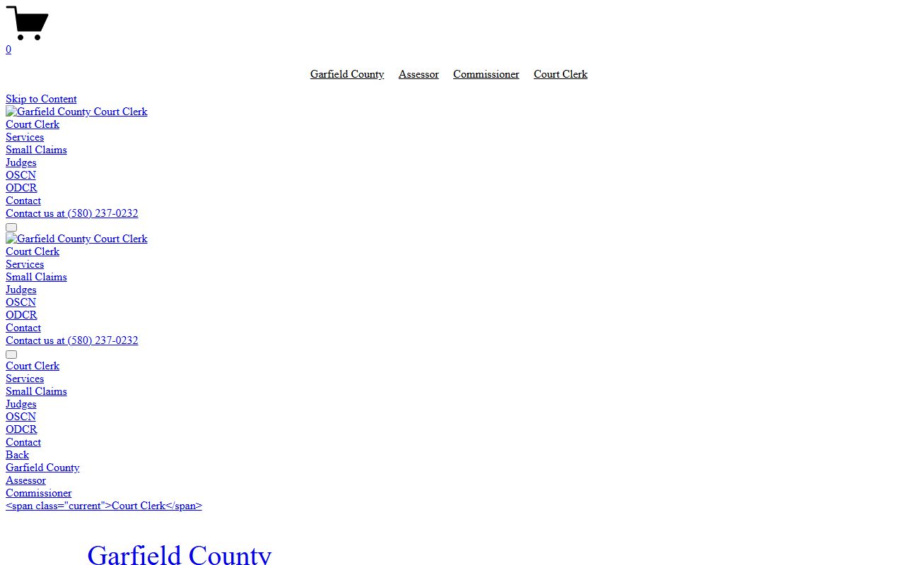 Garfield County court records on the Court Clerk homepage