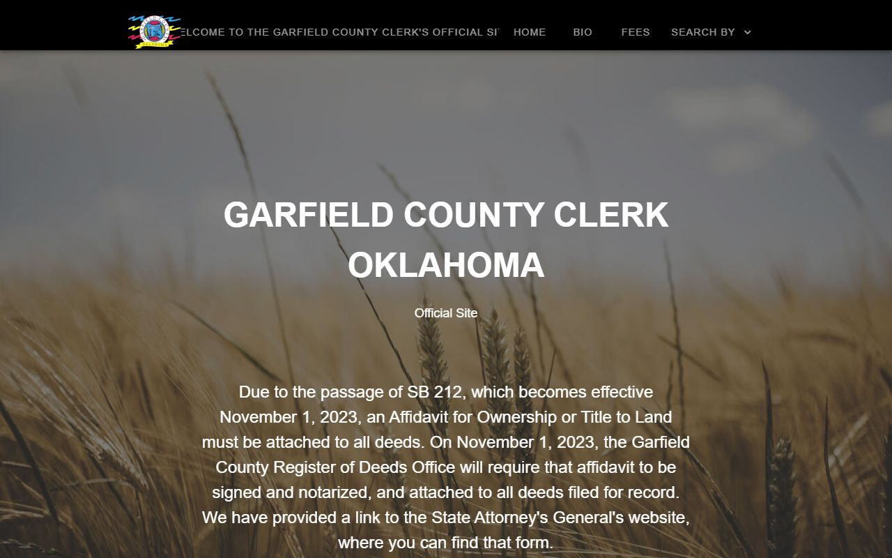 Garfield County court records distinction on the County Clerk recording portal
