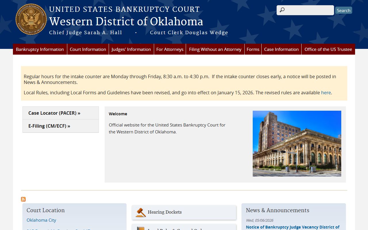 Western District bankruptcy court records distinct from Garfield County probate records